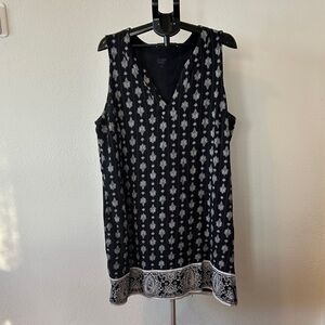 Lands' End Black and White Patterned Cover Up Dress